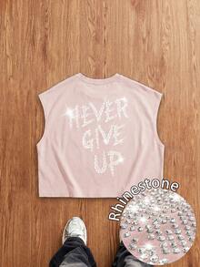 Manfinity Joysei Top de tirantes corto rosa ultra holgado de talla estándar - Rosa Pálido - Ver 1