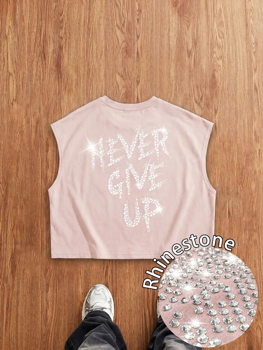 Manfinity Joysei Top de tirantes corto rosa ultra holgado de talla estándar - Rosa Pálido - Ver 1