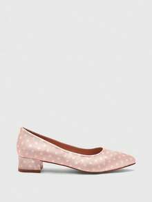CUCCOO BIZCHIC Ladies Simple Pointed Elegant Pink Versatile Flats, Suitable For Summer Vacation, Business Leisure, Spring, Spring Break, Easter, Christmas And Other - Pink polka dot - View 2