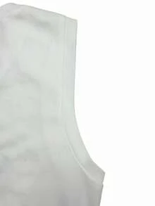 INAWLY 女款字母印花圓領休閒百搭背心上衣 - 白色 - 查看 4