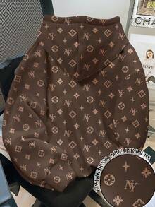 SHEIN 女士连帽卫衣，卡其色休闲套头衫，适合返校季穿着 - 彩色 - 查看 2
