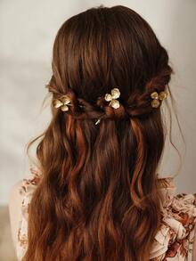 MOTF 3 STYLISH PERSONALIZED PREMIUM FLOWER HAIRPINS - Gold - View 6