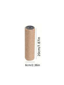 1pc 6cm Diameter Sisal Rope Cat Grab Column, Cat Climbing Frame Vertical Cat Climbing Frame Accessory Column, Wear-Resistant Jute Column, Cat DIY Building Material With Screws, 20cm, 40cm, 50cm - Yellow - View 10