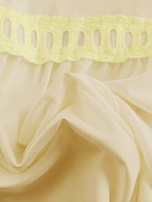 GlowEve Camisa de mujer de unicolor, con pliegues y abotonadura sencilla, versátil para uso diario - Amarillo claro - Ver 5