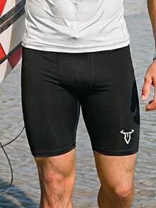 Ironwick 1 buah Legging Olahraga Kasual Pria Bermotif - Hitam - View 1