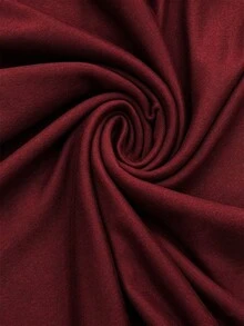 SHEIN Franclia 女款時尚短袖層次領口休閒通勤T恤 - 酒紅色 - 查看 3