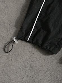 Gym Rark Men's Casual Sports Water-Resistant Drawstring Contrast Trim Pants, Gym - Black - View 5