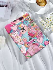 Aesthetic Y2K Pink Graffiti Case Compatible With IPad Air & Pro, Cool Sticker Bomb Printed Smart Tablet Cover, Stylish Maximalist Shell - Multicolor - View 2