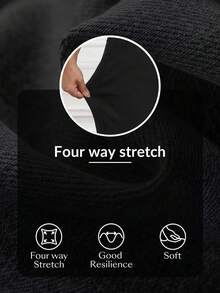 Flexra Jeans cómodos de pierna recta con alta elasticidad para mujer - Negro - View 8