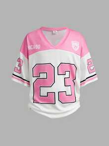 Tween Girls' Casual Everyday Street Letter Print Graphic Tee - Pink - View 6
