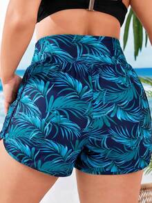 Swim Vcay Short asimétrico de talla para bikini de verano unicolor - Gris - Ver 2