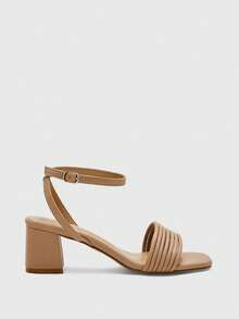 CUCCOO BIZCHIC Simple And Generous, Fashionable And Versatile, Casual Workplace Commuter Women's High-Heeled Sandals Summer - Apricot - View 2