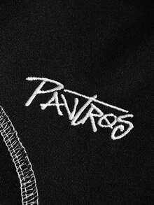 PAVTROS Men's Drawstring Waist Minimalist Sports Long Pants - Black - View 3