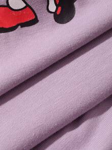 Dazy Plus Cartoon Pattern Loose Long T-Shirt Style Nightgown, Suitable For All Seasons - Purple - View 7
