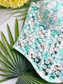 Soleia 女款浪漫春夏度假上衣，雛菊刺繡、紋理印花與3D花卉裝飾，休閒上衣，適合約會、情人節、下午茶、海灘、郵輪、公路旅行、城市度假、音樂節、派對，波希米亞、波西米亞風、嬉皮、西部風格，百搭內搭/外穿，四季穿著，日常通勤 - 薄荷綠 - 查看 5