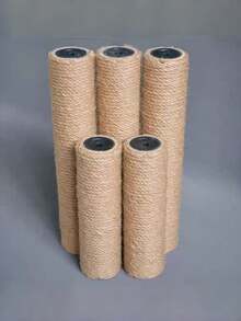 1pc 6cm Diameter Sisal Rope Cat Grab Column, Cat Climbing Frame Vertical Cat Climbing Frame Accessory Column, Wear-Resistant Jute Column, Cat DIY Building Material With Screws, 20cm, 40cm, 50cm - Yellow - View 6