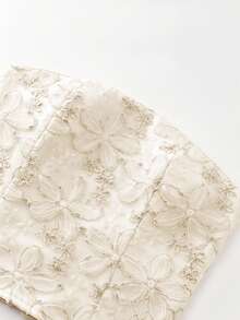 Franclia Women's Elegant Elegant Embroidered Sequin Strapless Pink Top - White - View 6