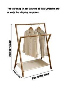 1pc Compact Foldable Bamboo Vertical Clothes Rack, Suitable For Home Use, Can Be Used As Towel Rack, Multi-Function Coat Rack, Storage Rack, Independent Wardrobe Storage Rack, Multifunctional Storage Solution For Bedroom And Living Room, Burr-Free Design Protects Clothes, Can Also Be Used As Simple Shoe Rack And Storage Rack. - Multicolor - View 3