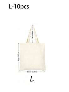Multi-Size(Mini/S/M/L) Large Capacity Beige Canvas Tote Bag, Multipurpose Storage Handbag For Books & Stationery. Reusable As Party, Wedding, Baby Shower & Exhibition Gift Bag, Fit For DIY Painting, Embroidery And Sublimation Printing. - Beige - View 12