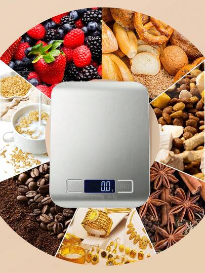 Digital Kitchen Scale, 10kg Max Capacity 1g Precision Stainless Steel Food Scale With Tare Function, Multi Units Digital Weighing Scale For Baking Cooking Meal Prep