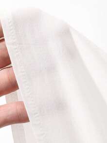 DAZY Women's Solid Color Single-Breasted Business Casual Long Sleeve Shirt - White - View 7