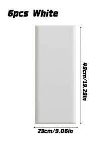 6pcs 50cm*23cm Soft Anti-Collision Minimalist Solid Color 3D Self-Adhesive Wall Stickers, PU Soft Packaging, Peel And Stick, Washable, Suitable For Bed Side And Tatami Wall Decoration, Thickened Wall - multicolor - View 18