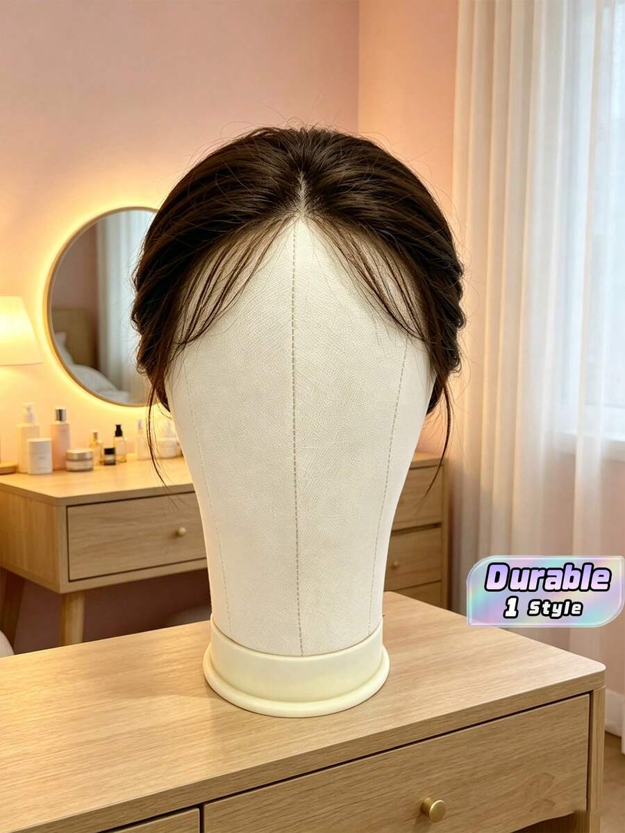 22-Inch Canvas Wig Head Mannequin With Stand And Mounting Hole, Ideal For Dynamic Wig Making. Ladies' Hypoallergenic Canvas Mannequin Head For Hairdressing, Wig Making, And Display. - Multicolor - View 1