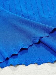 MOTF PREMIUM SOLID COLOR POINTELLE KNIT TOP - Blue - View 8