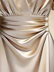 coración de botones para mujer, vestido de seda, vestido ajustado de satén, vestido de satén champán, vestido largo de fiesta, vestido de seda elegante, vestido de lujo, vestido estilo diosa - Burdeos - Ver 8