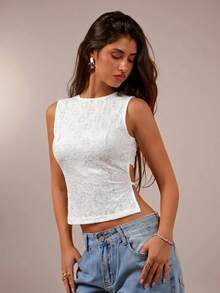 Avantive Women's Round Neck Slim Fit Versatile Daily Casual Top - White - View 7