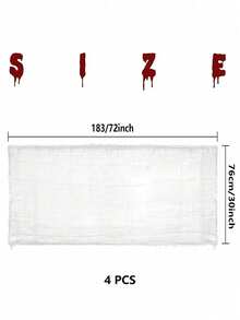 1/2/4Pcs Halloween White Creepy Cloth Spooky Halloween Decoration For Haunted Houses Party SuppliesFor Party Outdoor Or Indoor - White - View 11
