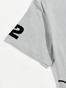Manfinity EMRG Men's Letter & Number Print T-Shirt And Drawstring Shorts Set, Holiday - Multicolor - View 5