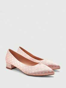 CUCCOO BIZCHIC Ladies Simple Pointed Elegant Pink Versatile Flats, Suitable For Summer Vacation, Business Leisure, Spring, Spring Break, Easter, Christmas And Other - Pink polka dot - View 7