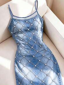Resyla 新品熱銷：特殊印花面料、標準版型、女款細肩帶修身長洋裝 - 彩色 - 查看 4