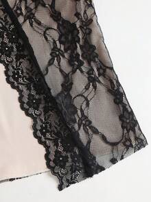 Sweetra Damen Frühling/Herbst Ausgeh-Tops, elegantes süßes sexy elegantes Urlaubs-Stil Spitzen-Design Cami Tank Top - Schwarz - Übersicht 4