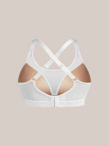 Barelissa 1 pieza Sujetador sin aros cómodo con relleno fino básico liso de copa grande talla grande - Blanco - Ver 2
