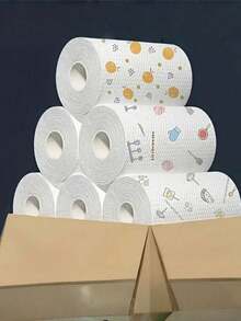 1Roll 50/100/200Pcs Kitchen Paper Towels Ultra Soft Microfiber Non Woven For Kitchen Bathroom Outdoor Christmas Party Clean Up Gift Bathroom Necessity Decorative Towel - Multicolor - View 4