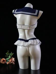 Dansine Hollow-Out Student Uniform Set - White - View 2