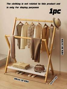 1pc Compact Foldable Bamboo Vertical Clothes Rack, Suitable For Home Use, Can Be Used As Towel Rack, Multi-Function Coat Rack, Storage Rack, Independent Wardrobe Storage Rack, Multifunctional Storage Solution For Bedroom And Living Room, Burr-Free Design Protects Clothes, Can Also Be Used As Simple Shoe Rack And Storage Rack. - Multicolor - View 10
