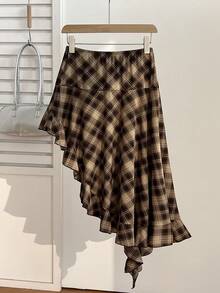 Elamini Women's Plaid Pleated Casual Versatile Daily Outing Skirt - Multicolor - View 2