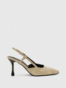 CUCCOO BIZCHIC Elegant, Simple And Generous, Fashionable And Versatile, Casual Workplace Commuter Women's Rear Empty High-Heeled Shoes - Light Grey - View 2