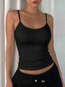 DAZY Women's Solid Color Backless Camisole - Black - View 5