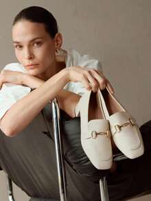 Alvarani Women's High-Heeled Loafers: Chunky Heeled Shoes, 2024 Spring And Autumn New Retro Shoes, Versatile British Women's Shoes, Soft Leather Beige High-Heeled Shoes,Elegant - Beige - View 2