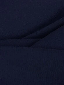 SHEIN 青少年女孩休閒收腰淺色印花寬鬆運動長褲，開學穿搭，百搭日常百搭款 - 藏蓝色 - 查看 6