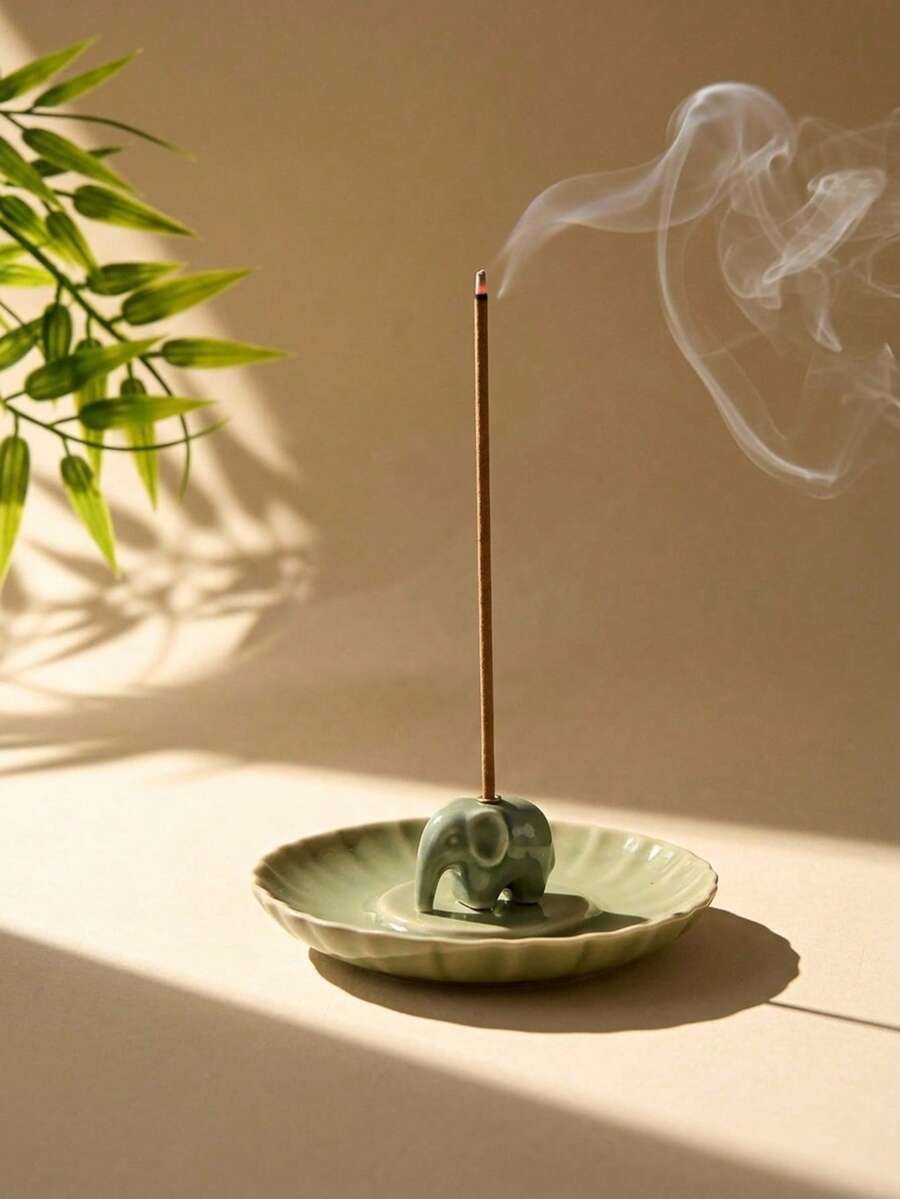 Cirelle 动物造型香炉,大象造型香炉带托盘,陶瓷香炉,带集灰器,家居/办公装饰,复古锥形香炉,青蛙造型香炉底座,便携式香炉,禅意香炉装饰,欧式古典浪漫主义风格,餐桌摆设,蜡烛家居装饰,房间装饰 - 多色 - 查看 1