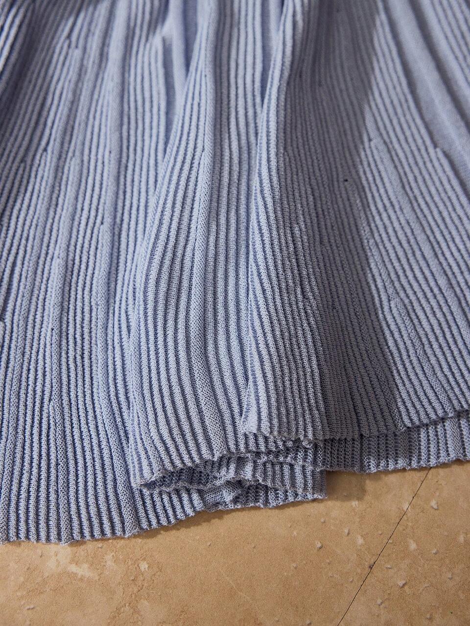 MOTF SUMMER FASHION RUFFLE KNIT TOP AND SKIRT SET