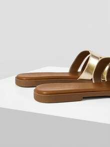 MOTF PREMIUM WOMEN'S SHOES LIGHT GOLD SIMPLE AND COMFORTABLE FLAT SANDALS SUMMER - Light gold - View 7