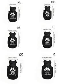 一件 Adidog 图案印花防跳蚤、防皮屑、保暖、透气运动背心，适合室内外使用，适用于猫狗。 - 彩色 - 查看 4