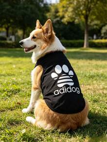 一件 Adidog 图案印花防跳蚤、防皮屑、保暖、透气运动背心，适合室内外使用，适用于猫狗。 - 彩色 - 查看 11