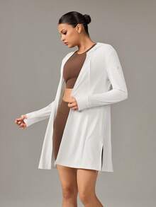 OutZeal Women Sun-Proof Jacket Daily Casual UV Protection Cool Touch Hood Long Length Outdoor Tops - White - View 5
